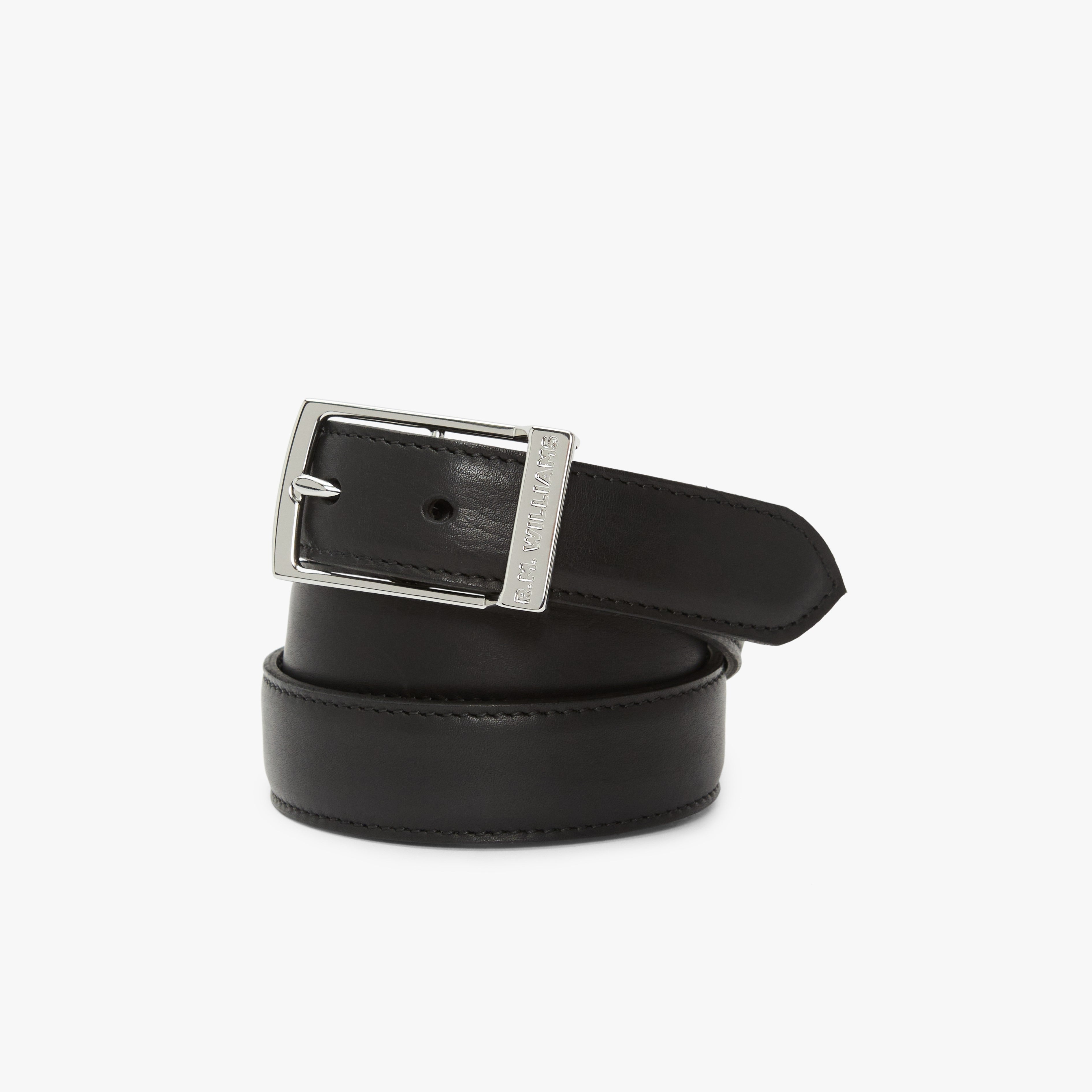 R.M. Williams 1 1/2 Solid Hide Casual Belt - Black