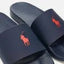 Polo Slide Sandals - Navy with Red Polo Pony