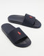 Polo Slide Sandals - Navy with Red Polo Pony