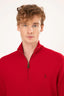 Quarter Zip Wool Sweater - Red