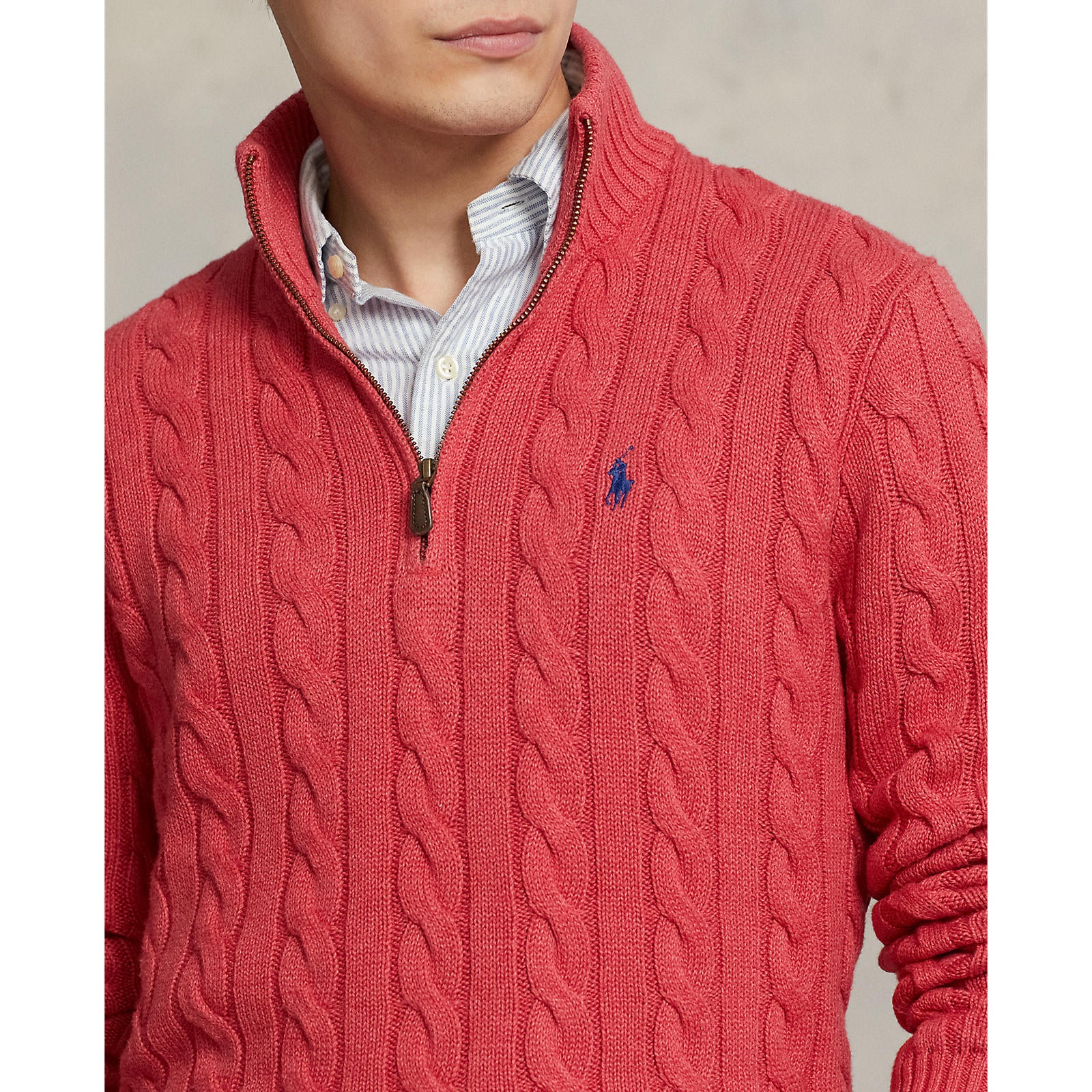 Ralph lauren red cable knit sweater online