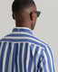 Wide Stripe Poplin Shirt - Racing Green/White | College Blue/White