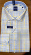 Abelard Long Sleeve Business Shirt - Yellow & Blue Check