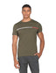 Two Tone Chest Stripe Tee - Army Green