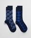 GANT - 2-Pack Check Socks - Evening Blue