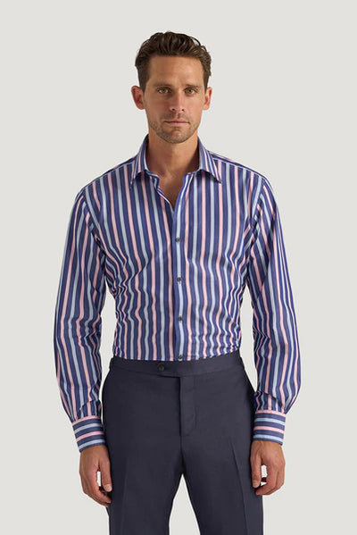 M.J. Bale - Benedict Business Shirt - Pink/Navy/Sky