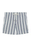 M.J. Bale - Bilgola Linen Short - Striped - Denim Ecru