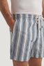 M.J. Bale - Bilgola Linen Short - Striped - Denim Ecru