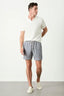 M.J. Bale - Bilgola Linen Short - Striped - Pebble Denim Ecru