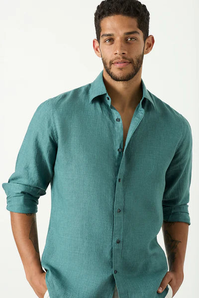 M.J. Bale - Bradfield Linen Shirt - Salerno Green