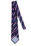 M.J. Bale - Britten Pencil Stripe Silk Tie - Navy with Pink