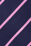 M.J. Bale - Britten Pencil Stripe Silk Tie - Navy with Pink