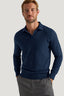 M.J. Bale - Long Sleeve Polo Jumper - Cotton/Cashmere - Navy Melange