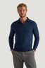 M.J. Bale - Long Sleeve Polo Jumper - Cotton/Cashmere - Navy Melange