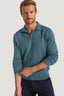 M.J. Bale - Long Sleeve Polo Jumper - Cotton/Cashmere - Sage Melange