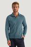 M.J. Bale - Long Sleeve Polo Jumper - Cotton/Cashmere - Sage Melange