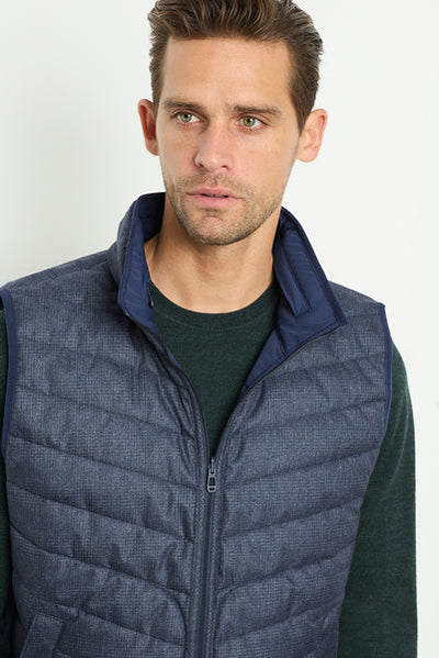 M.J. Bale Castello Reversible Gilet/Vest - Navy Grey