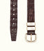 R.M.Williams - Crocodile Drover Belt - High Polish Brass Buckle - Chestnut