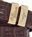 R.M.Williams - Crocodile Drover Belt - High Polish Brass Buckle - Chestnut