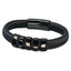 Avenel - Crusader Leather Wristband - Black