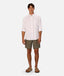 Industrie - The Francesco Linen Shirt - Stripe - White Olive