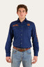 Ringers Western - Hawkeye Full Button Mens Workshirt - Navy & Orange