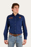 Ringers Western - Hawkeye Full Button Mens Workshirt - Navy & Orange