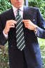 Pencil Stripe Tie - Forest Green with White