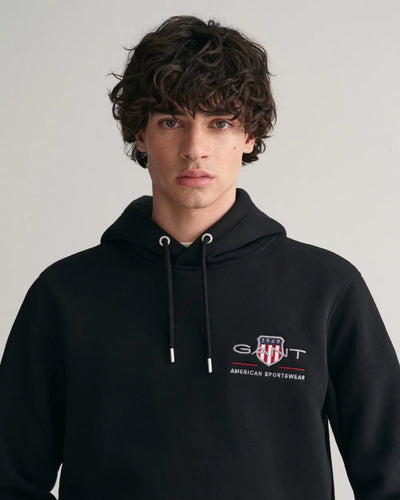 Gant - Medium Archive Shield Hoodie - Black