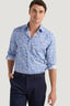 M.J. Bale - Notre Dame Print Shirt - Azure Blue White