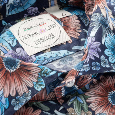 Altemflower - Positano Poplin Shirt - Floral - Blue