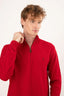 Quarter Zip Wool Sweater - Red