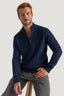 M.J. Bale - Strathy Gansy Half Zip Jumper - Indigo