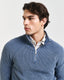 GANT - Washed Rib Half-Zip Jumper - Vintage Blue