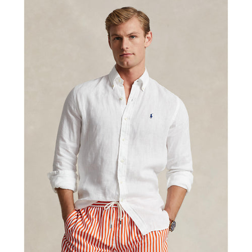 white linen ralph lauren shirt