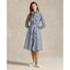 Polo Ralph Lauren Long Sleeve Ela Day Dress - Navy/White Vertical Stripes