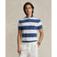 Polo Ralph Lauren Custom Slim Fit Striped Mesh Polo - Old Royal/White with Red pony