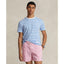 Polo Ralph Lauren Custom Slim Fit Striped Jersey Crewneck T-Shirt - Summer Blue/White