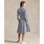 Polo Ralph Lauren Long Sleeve Ela Day Dress - Navy/White Vertical Stripes