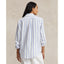 Polo Ralph Lauren Relaxed Fit Striped Linen Shirt - White/Royal