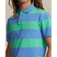 Polo Ralph Lauren Custom Slim Fit Striped Mesh Polo - Course Green/Summer Blue - Horizontal Stripe