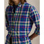 Polo Ralph Lauren Custom Fit Plaid Oxford Shirt - Royal/White Multi