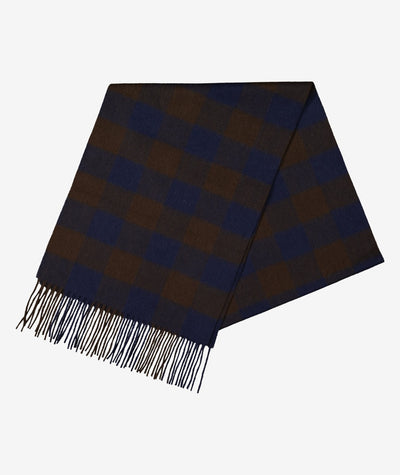 Swanndri - Wool Scarfie - Coffee Navy check