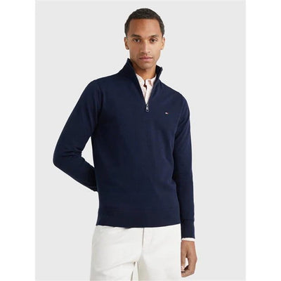 Tommy Hilfiger - 1985 Zip Mock  Turtleneck Jumper - Desert Sky