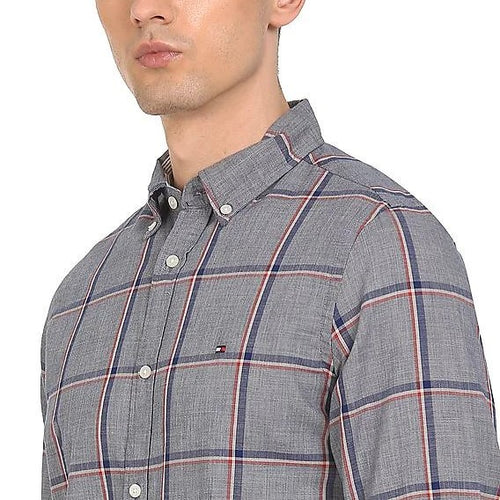 tommy hilfiger herringbone shirt