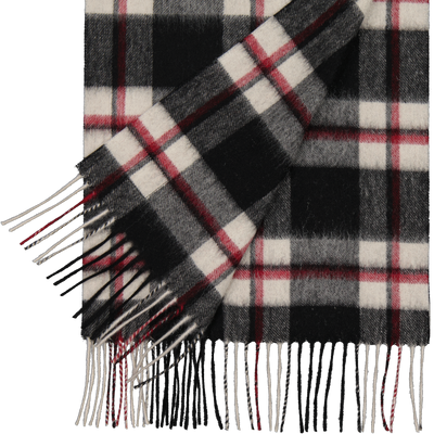 Swanndri - Unisex Wool Scarf - High Street Check - Red, Black & White